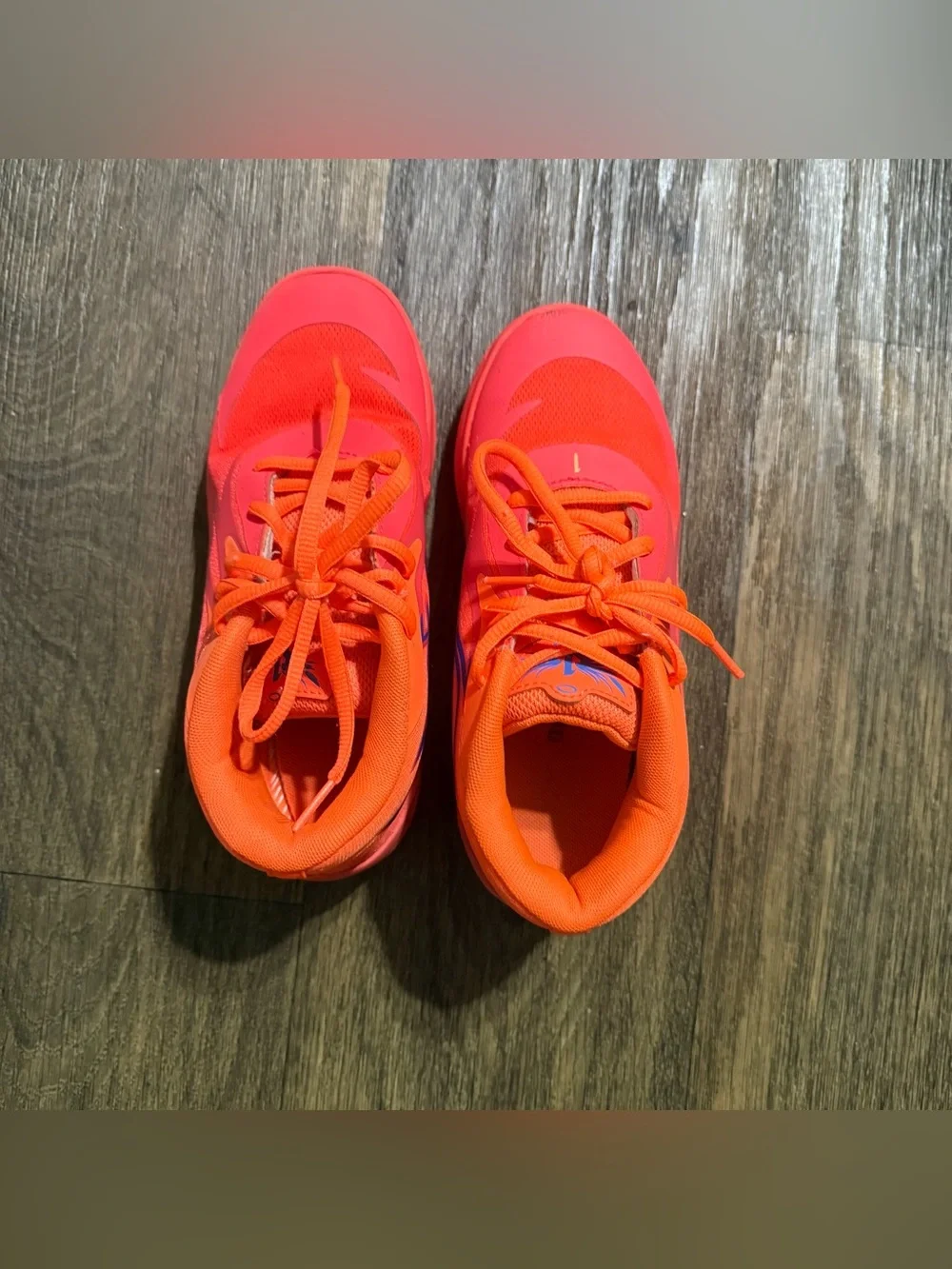 Puma MB.01 LaMelo Ball Kids Bright Orange Athletic Sneakers Size 3Y